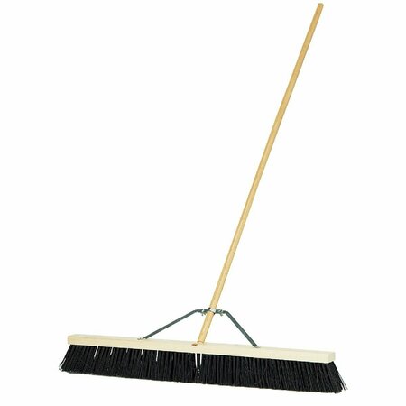 DQB 36 In. W. x 65 In. L. Wood Handle Stiff Poly Garage Push Broom 09994